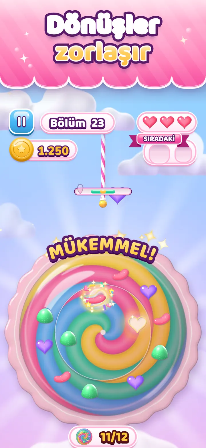 Topping Twirl ekran görüntüsü: Dönüşler zorlaşır